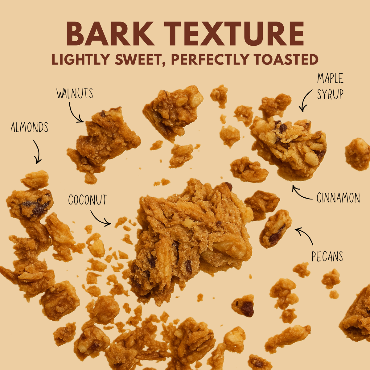 Close-up of River Kitchen Granola Bark clusters